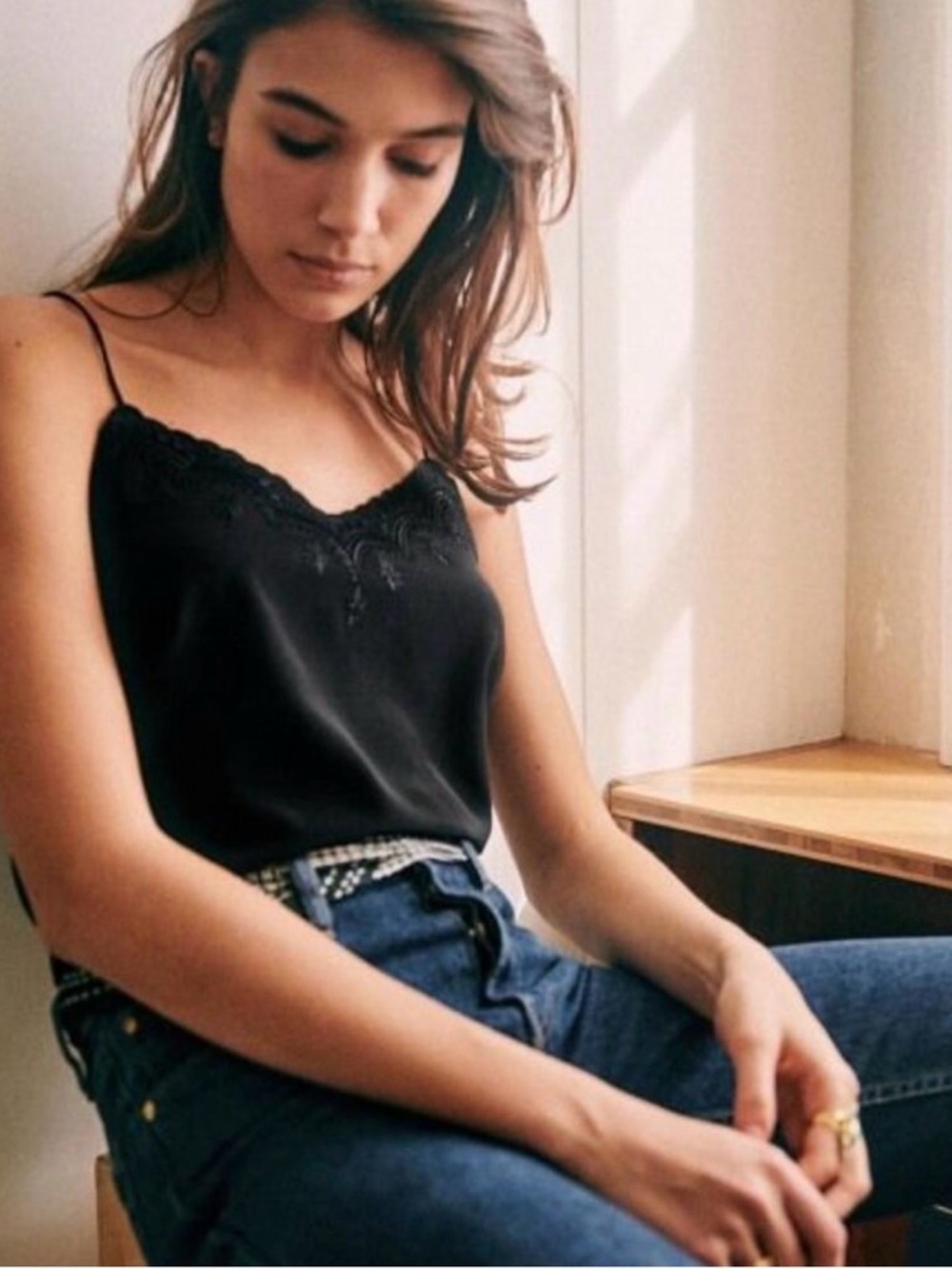 Sezane Silk Camisole Top, size 38